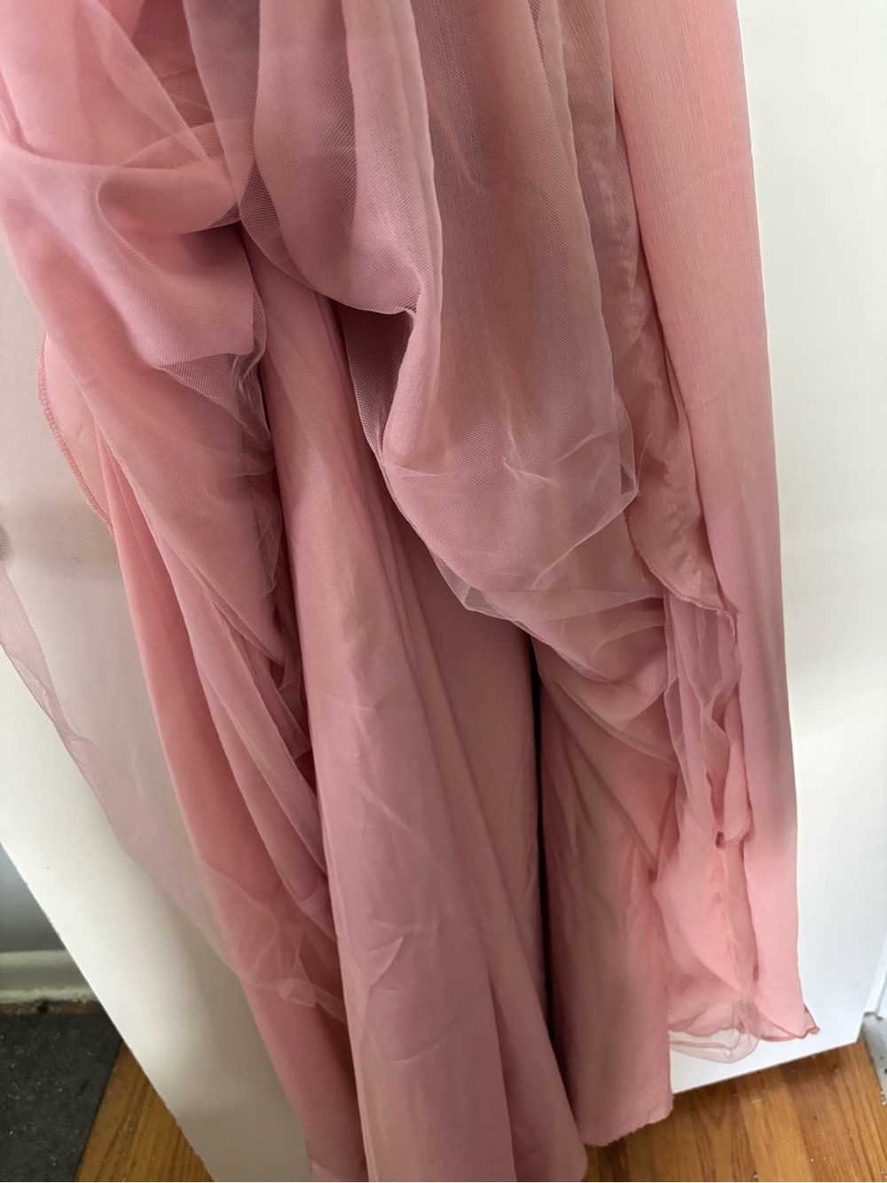 White by Vera Wang Soft Pink Feminine Flirty Bridesmaid Chiffon Halter Dress 8 - Picture 6 of 6